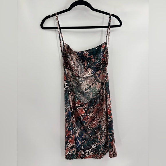 Fashion nova snakeskin party festival open back born wild satin dress small nwt - Picture 15 of 15